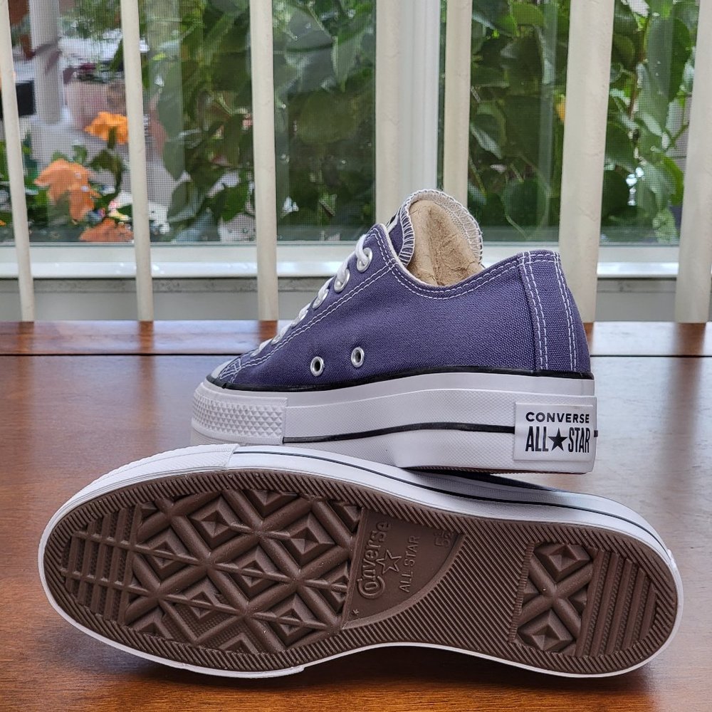 Converse Women's CTAS Lift Ox Canvas 571405C Steel/White/Black Size 9 - Picture 5 of 10